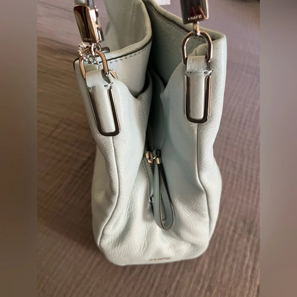 NWT vintage Coach Madison Phoebe Sea Mist blue leather shoulder bag tote - Picture 6 of 16